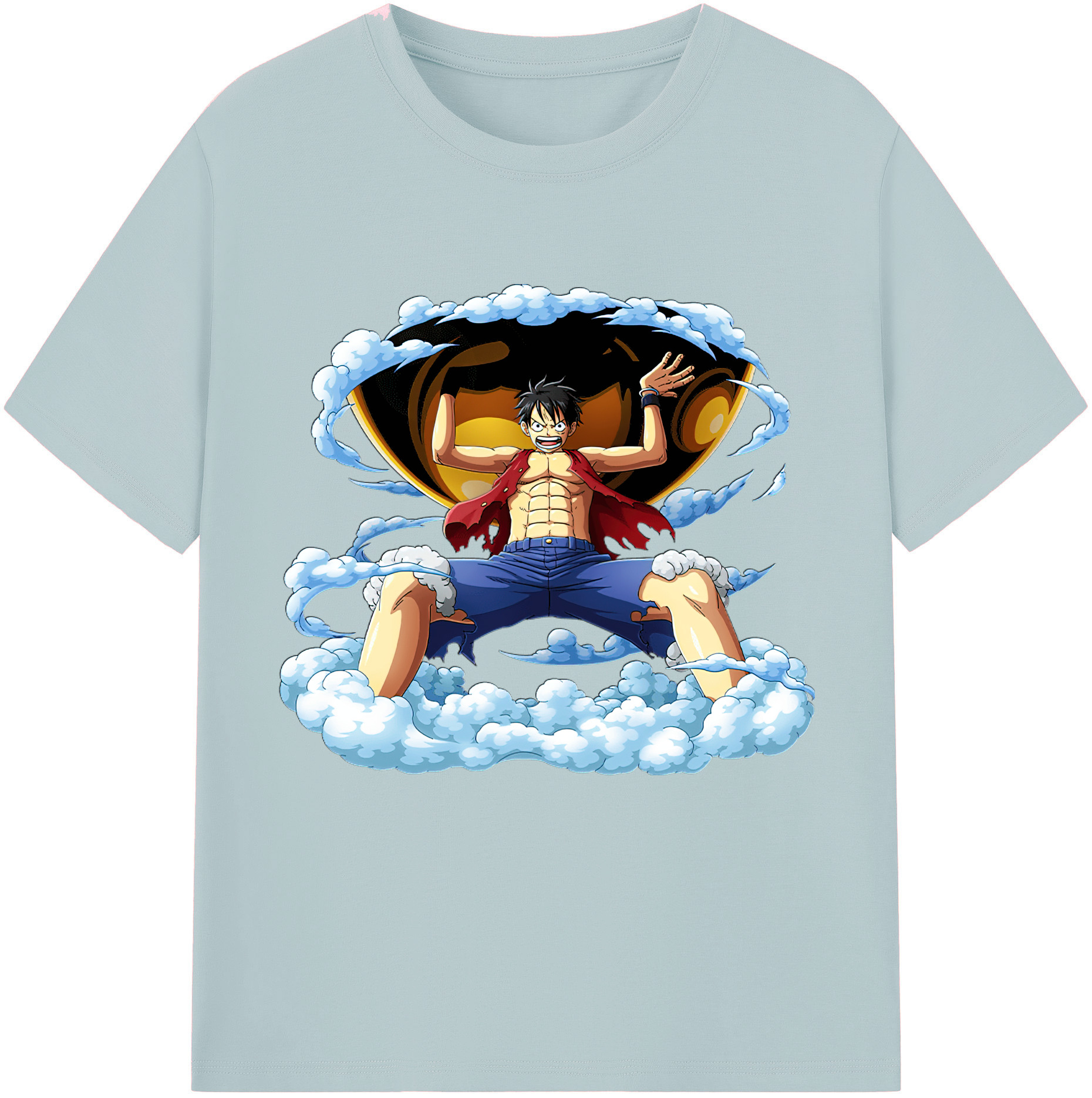 ワンピース モンキー・D・ルフィ ONE PIECE Monkey D. Luffy 綿100％半袖Tシャツ（フロントプリント）